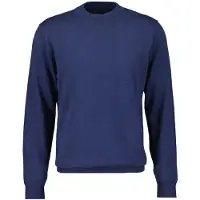 Ragman Rundhalspullover , Herren, Gr. 54, blau (marineblau), Strick, 95% Baumwolle 5% Kaschmir, ohne Ausschnitt, Pullover Rundhalspullover