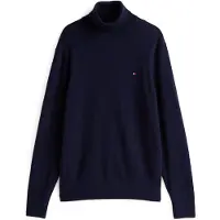 Tommy Hilfiger Rollkragenpullover "PIMA ORG CTN CASHMERE ROLL NECK", Herren, Gr. S, blau (desert sky), Obermaterial: 92% Baumwolle, 8% Kaschmir, amerikanischer Ausschnitt, Pullover Rollkragenpullover