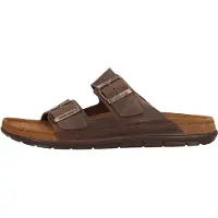 Rohde Herren Pantolette Leder Clog Schnalle Memoryfussbett bequem Rodigo-H 5918, Größe:44 EU, Farbe:Braun