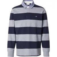 Gant Polo Men Reg Chambray Stripe Heavy Rugger Grey Melange 25-XXL
