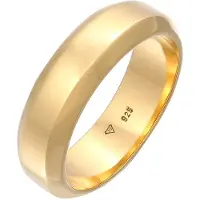 KUZZOI Silberring "Ring Herren Bandring Basic 925 Silber" Gr. 64, gold, Fingerringe, Herren, 64, Silber 925 (Sterlingsilber), Silberring