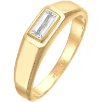 KUZZOI Siegelring "Ring Herren Topas Baguette 925 Silber" Gr. 64, gold, Fingerringe, Herren, 64, ohne Stein, Silber 925 (Sterlingsilber), 10mm, Siegelring