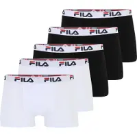 FILA Boxer "MAN BOXER SHORTS", Herren, Gr. XL, schwarz-weiß (3x schwarz, 2x weiß), Obermaterial: 95% Baumwolle, 5% Elasthan, körpernah, Unterhosen Boxer, mit Logobund