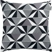 Set One By Musterring Dekokissen "Prism" Gr. 1, schwarz-weiß (anthrazit, grau, hellgrau, gemustert), B:45cm L:45cm, Baumwolle, Polyester, Dekokissen_Sitzkissen_Kissenhüllen, Dekokissen