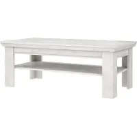 Forte Kashmir Couchtisch mit Ablagefläche, Holzwerkstoff, Pinie Weiß, 120 x 45 x