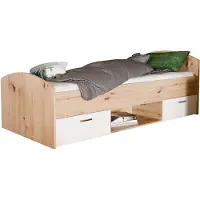 Forte Jugendbett CULGOA 90 x 200 cm mit 2 Schubladen - Artisan Eiche / Weiß