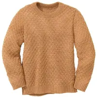 Disana - Kid's Aran-Pullover - Wollpullover Gr 134/140 beige/orange