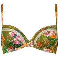 Watercult - Women's Sunset Florals Bikini Top 7374 - Bikini-Top Gr 42 - E oliv