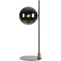 Markslöjd Tischleuchte Dione, messing/rauchgrau, Glas, Eisen