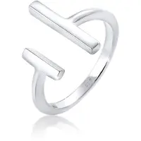 Elli Silberring "Ring Offen Verstellbar Geo Stab Minimal 925 Silber", silber, Fingerringe, Damen, Silber 925 (Sterlingsilber), Silberring