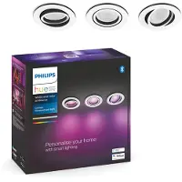Philips Hue White and Color ambiance 3er-Pack Centura Einbauspot, Intelligenter Einbaustrahler, Bluetooth/Zigbee, Weiß, LED, Synthetik, GU10