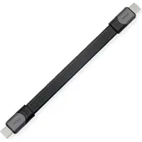 Secomp ROLINE USB4 Gen3x2 Kabel, USB C-C, ST/ST, 8K UHD-2, 40Gbit/s, 100W, extra-flach, schwarz, 15 cm