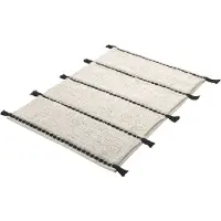 Kleine wolke Badematte "Travis, Badvorleger, Badezimmer Teppich", beige (natur), H:14mm, Baumwolle, Badematten, Badematte, Badteppich, gestreift mit Quasten, reine Baumwolle, waschbar