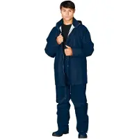 Reis Regenschutzkleidung blau aus Polyurethan, Set aus Hose und Jacke mit Kapuze XXXL