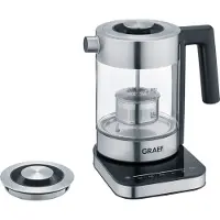 Graef WK350, 1 l, 2000 W, Schwarz, Edelstahl, Transparent, Glas, Wasserstandsanzeige, Überhitzungsschutz
