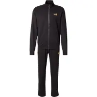 EA7 für Herren. 8NPV61_PJVRZ Trainingsanzug Core Identity schwarz (XXL), Lässig, Sportlich, Baumwolle, Multisport, Langarm