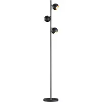 TRIO Große Stehleuchte 155cm hoch, 3 Spots dreh+schwenkbar in schwarz matt Leselampe