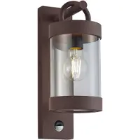 TRIO Außenwandlampe Sambesi, rost, Sensor, Aluguss
