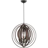 TRIO Leuchten - Design Runde Design-Pendelleuchte I Esstisch I Esszimmer I Pendellampe I Hängelampe I Pendellampe I Pendelleuchte I Lampe I Leuchte braun Holz - Arrange I Wohnzimmer I Schlafzimmer - R