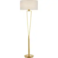 TRIO Tischlampe Lampenschirm Paris II Gold mit weißem Lampenschirm