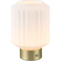 RL LIVE YOUR LIGHT LED-Tischlampe - H 19 cm - Messingfarben - Weiß - Glas - Metall - dimmbar