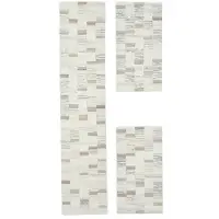 Theko Wollteppich "Nakarta 5040, handgeknüpft", beige (natur), B:70cm H:15mm L:620cm, Wolle, Teppiche, Wollteppich, reine Wolle, meliert, Naturtöne, Patchworkdesign, Wohnzimmer