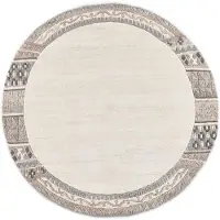 Theko Wollteppich "Nakarta 6030", rund, 12 mm Höhe, reine Wolle, handgeknüpft, mit Bordüre