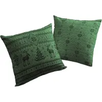 Wirth Dekokissen "Romo" Gr. 1, grün (grün, gemustert), B:40cm L:40cm, Baumwolle, Polyester, Dekokissen_Sitzkissen_Kissenhüllen, Dekokissen, Kissenhülle ohne Füllung, 2 Stück