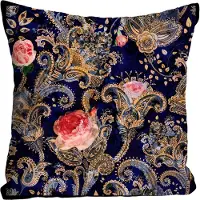 Queence Dekokissen "Ornament", bunt (bunt, bedruckt), B:40cm L:40cm, Polyester, Dekokissen_Sitzkissen_Kissenhüllen, Dekokissen, Kissenhülle ohne Füllung, 1 Stück