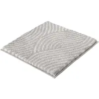 Kleine wolke Badematte "Calma, Badvorleger, Badezimmer Teppich", grau (nebel), H:30mm, Polyacryl, Badematten, Badematte, Badteppich, Wellen Design
