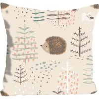 Queence Dekokissen "Hayo", braun (braun, bedruckt), B:40cm L:40cm, Polyester, Dekokissen_Sitzkissen_Kissenhüllen, Dekokissen, mit süßen Igeln