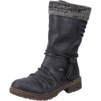 Rieker Damenschuhe Stiefel Gefüttert Schwarz Freizeit