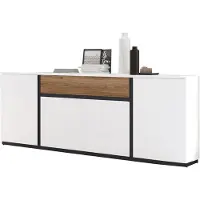 Home affaire Sideboard "Novena", weiß (alpinweiß, catania eiche, schwarz), B:208,8cm H:87,6cm T:40cm, Holzwerkstoff, Sideboards, Sideboard, Breite 209 cm