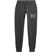 Superdry für Damen. W7011093A Eng anliegende Jogginghose mit metallischem Luxe-Logo grau (XL), Lässig, Baumwolle