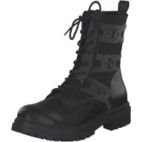 La strada Damen Schnürstiefeletten Schwarz Textil Synthetik Mix Größe: 40