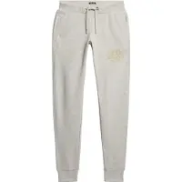 Superdry für Damen. W7011093A Jogginghose mit Metallic-Logo Luxe grau (S), Lässig, Sportlich, Baumwolle, Multisport, Nachhaltig