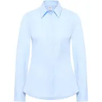Eterna Hemdbluse "FITTED", Damen, Gr. 36, blau (hellblau), 74% Baumwolle, 5% Elasthan, 21% Polyamid, schmal, Blusen Hemdbluse