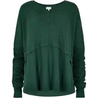 Apricot Oversize-Shirt "Mehrlagiges Top", Damen, Gr. XL (42), grün, Obermaterial: 64% Polyester PES. 36% Baumwolle CO., uni, Tops Oversize-Shirt