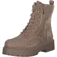 La strada Damenschuhe Schnürstiefel Beige Freizeit