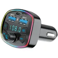 Forever FM Transmitter Bluetooth / Car Charger 1x USB-C / 2x USB-A - Black