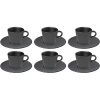 Villeroy & Boch Tasse "Kaffee Set Manufacture Rock 150 ml 6er Set schwarz", schwarz, Porzellan, Trinkgefäße, Tasse