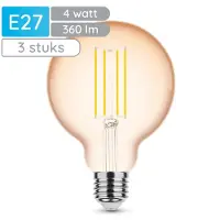 Modee Lighting E27 LED-Lampe Globe 4W 360lm 1800K extra warmweiß 3 Stück