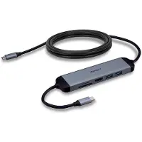 Lindy 43326, Kabelgebunden, USB 3.2 Gen 1 (3.1 Gen 1) Type-C, 100 W, Schwarz, Grau, MicroSD (TransFlash), SD, 5 Gbit/s