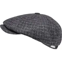 Chillouts Schiebermütze "Ronald Hat", Herren, Gr. 58, schwarz (anthrazit check), Materialmix, kariert, Mützen Schiebermütze, mit komfortablem Innenfutter