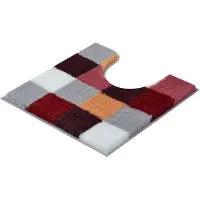 Kleine wolke Badematte "Caro, Badvorleger, Badezimmer Teppich", orange (terracotta), H:25mm, Kunstfaser, Badematten, Badematte, Badteppich, modernes Karo-Muster, Pastell-Farben, waschbar