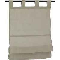 Kutti Heimtextilien Raffrollo "Metis Leinen" Gr. 5, beige (natur), B:120cm H:140cm, Obermaterial: 100% Leinen, Raffrollos, Raffrollo, einfarbig, blickdicht, Schlaufenrollo, 100% reines Leinen, Topseller