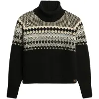 Superdry für Damen. W6110618A Jersey Fairisle Pattern Roll schwarz (XS), Lässig, Wolle, Langarm