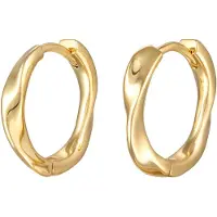 Elli Paar Creolen "Ohrringe Creolen Twisted Look Goldfarben", gold, Ohrringe, Damen, ohne Stein, Messing, Paar Creolen