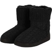 Apollo Hausboots , Damen, Gr. 37-38, schwarz (anthraite melange), Obermaterial: 100% Polyester, meliert, Schuhe Hausboots, komfortable und langlebig