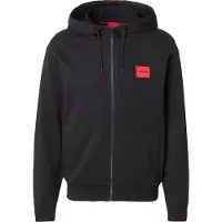 HUGO für Herren. 50447972 Daple Sweatshirt schwarz (L), Lässig, Baumwolle, Langarm, Nachhaltig